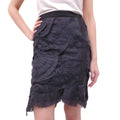 GUCCI BLACK LAYERED SILK SKIRT - SIZE 40