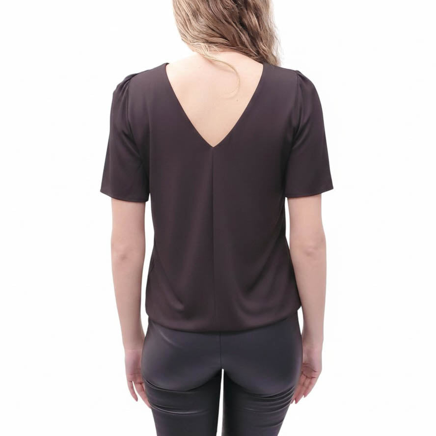 GUCCI BROWN KNOT BLOUSE - SIZE 38