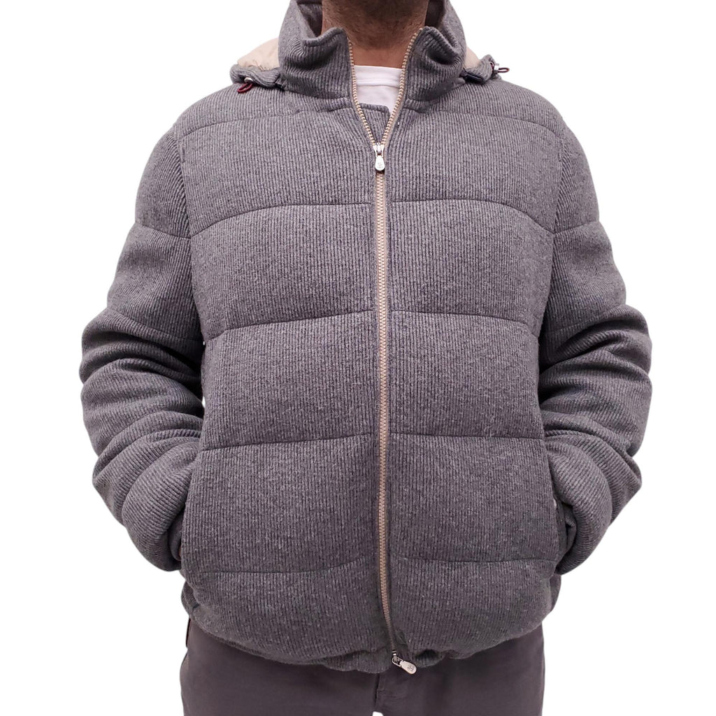 B.C. CASHMERE GREY PUFFER JACKET - MEN'S SIZE 52