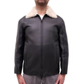 FENDI LEATHER BOMBER JACKET WITH SHEARLING COLLAR AND CASHMERE INTERIOR - MEN'S SIZE 48