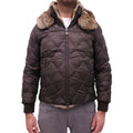 MONCLER BROWN QUILTED REVERSIBLE RABBIT FUR PUFFER JACKET - MEN'S SIZE 3 (M)