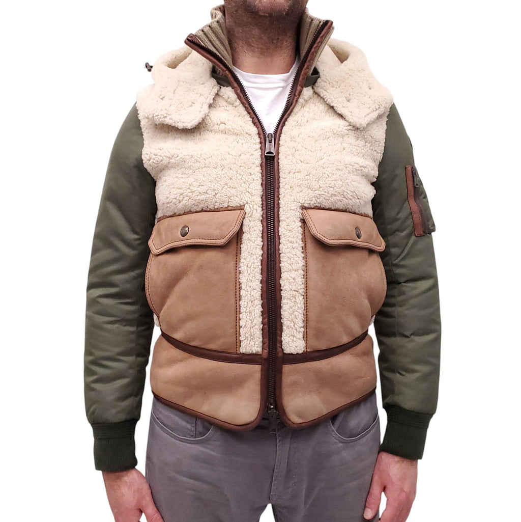 MONCLER DELAGRANGE SHEARLING JACKET - MEN'S SIZE 2 (S)