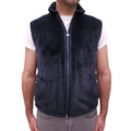 KITON NAVY MINK FUR AND CASHMERE REVERSIBLE VEST - MEN'S SIZE S