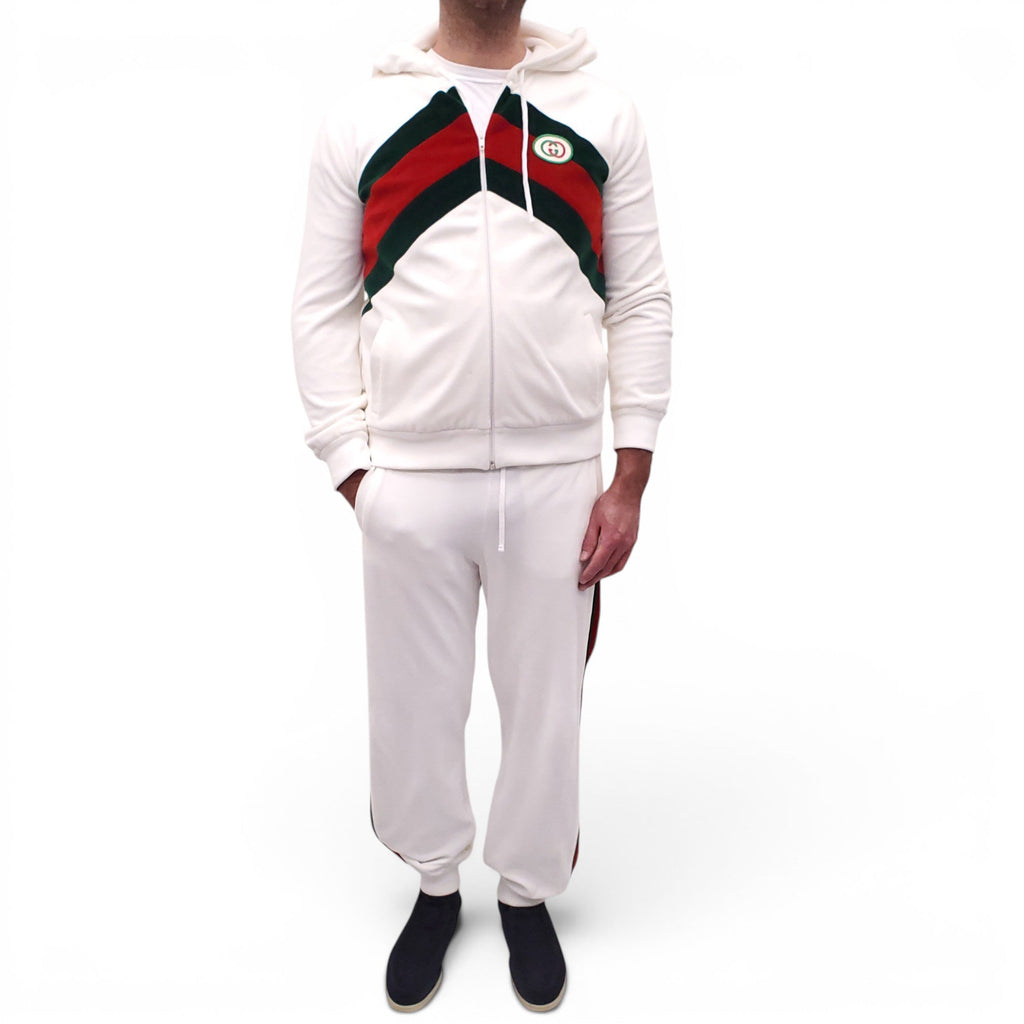 GUCCI WHITE VELOUR 2-PIECE SET - MEN'S SIZE M/L