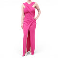 VERSACE PINK DRAPED GOWN - SIZE 42