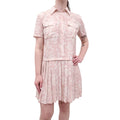 VERSACE PINK BAROCCO PATTERNED SILK CREPE MINI DRESS - SIZE 40