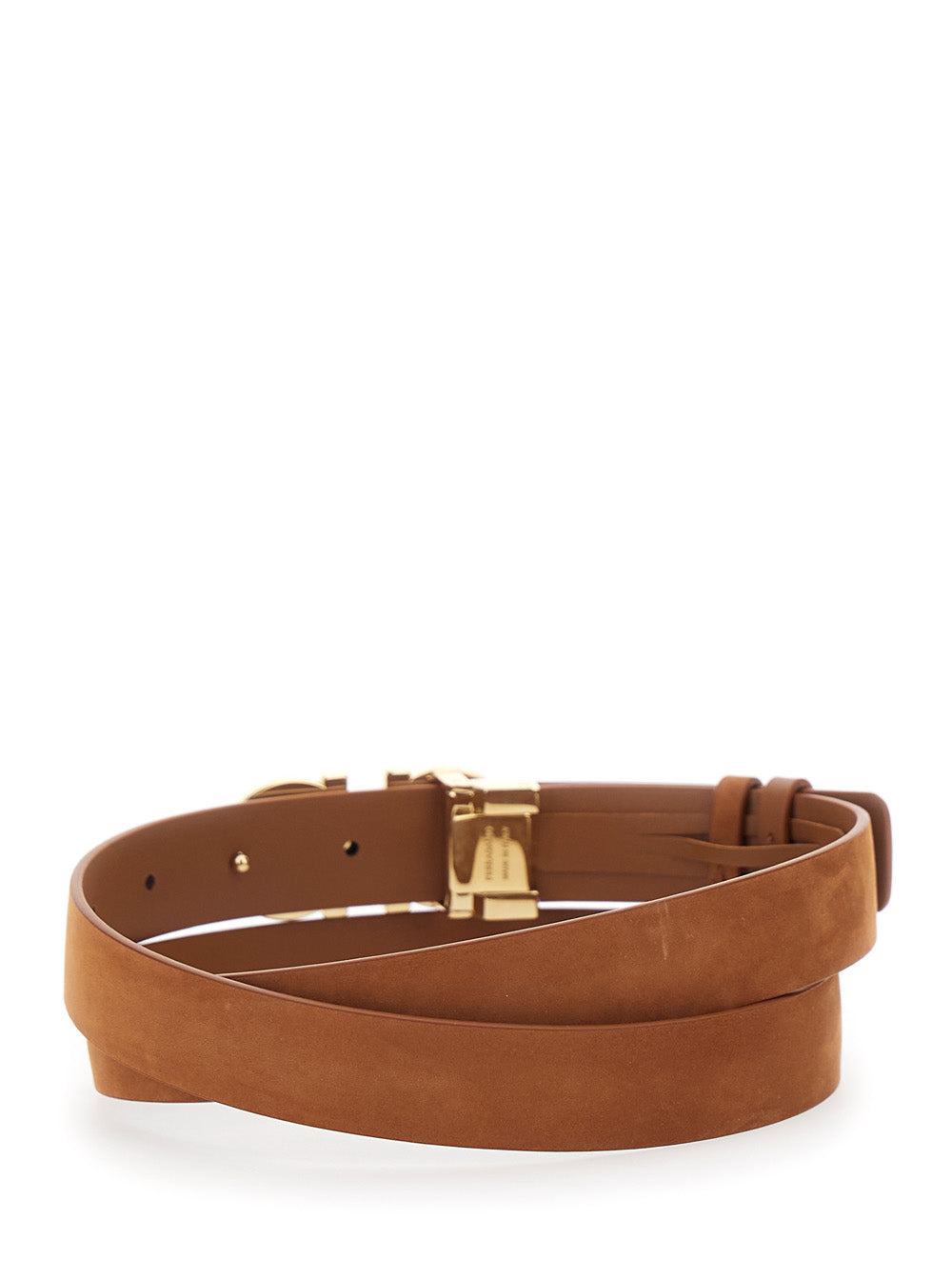 Ferragamo Women Belt With Gancini Buckle On The Front In Brown Suede For Women