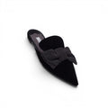 PRADA BLACK VELVET BOW FLATS - SIZE 37