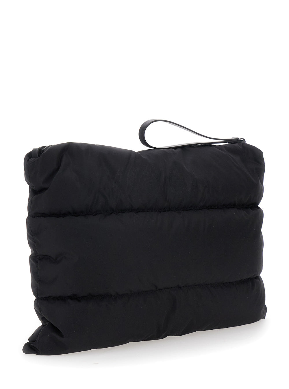 Moncler Men Laptop Bag 'Caradoc' With Wrist Strap And Logo Patch On The Front In Black Tech Fabric For Men