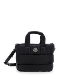 Moncler Women Handbag 'Karadoc' Mini With Adjustable And Removable Shoulder Strap And Logo Patch On The Front In Black Tech Fabric For Women