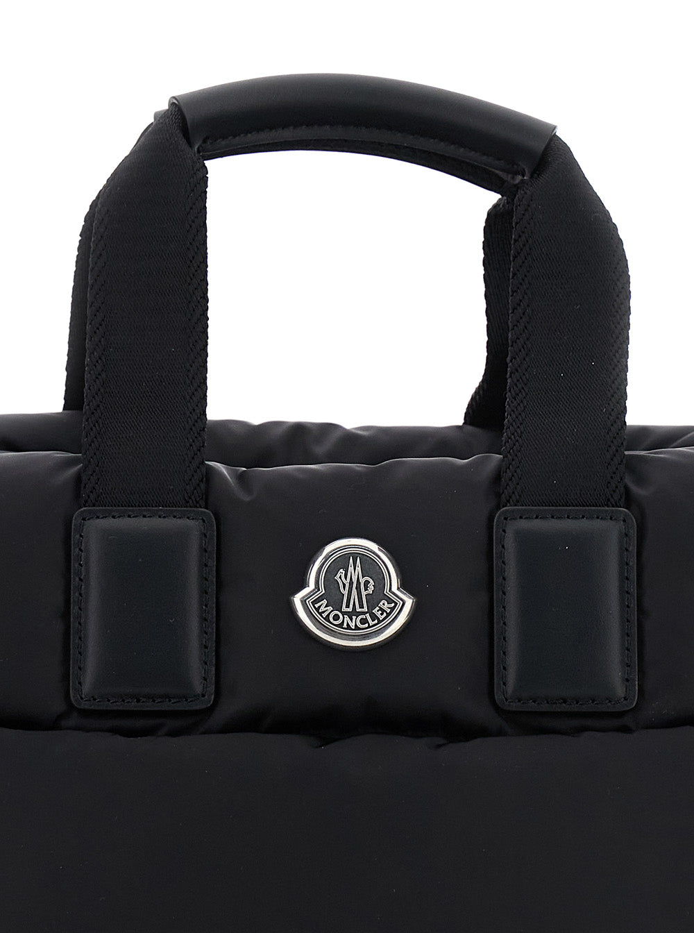 Moncler Women Handbag 'Karadoc' Mini With Adjustable And Removable Shoulder Strap And Logo Patch On The Front In Black Tech Fabric For Women