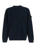 Stone Island Men Blue Crewneck Sweatshirt With Dropped Shoulders And Logo Patch On The Sleeve In Cotton For Men