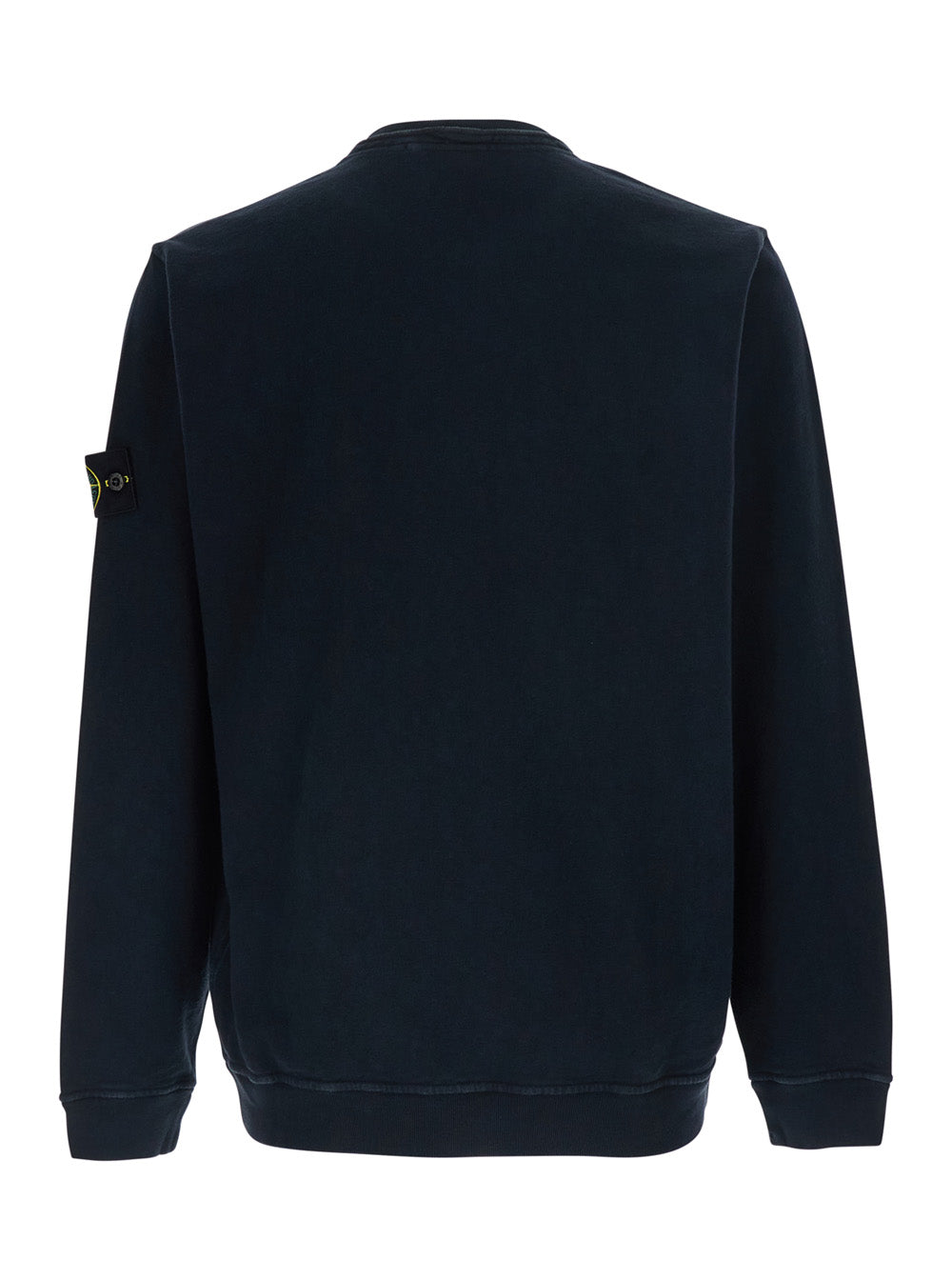 Stone Island Men Blue Crewneck Sweatshirt With Dropped Shoulders And Logo Patch On The Sleeve In Cotton For Men