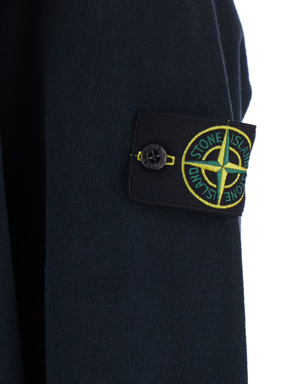 Stone Island Men Blue Crewneck Sweatshirt With Dropped Shoulders And Logo Patch On The Sleeve In Cotton For Men