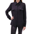 TOM FORD BLACK SILK CREPE MILITARY SHIRT - SIZE 44