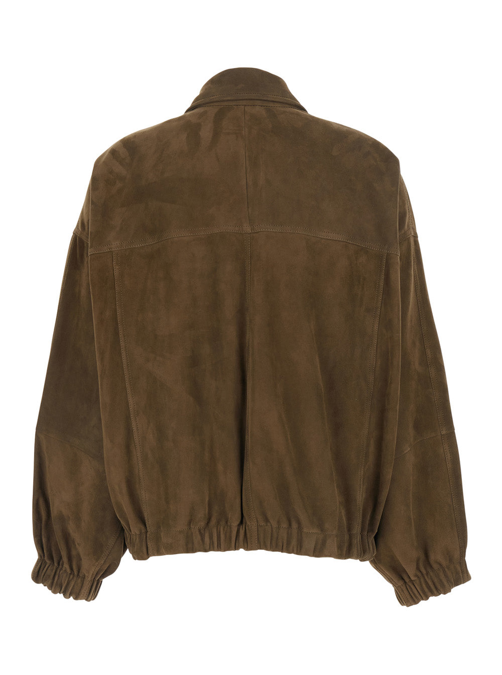 Brunello Cucinelli Women Brown Jacket With Classic Collar And Hidden Front Closure In Suede For Women