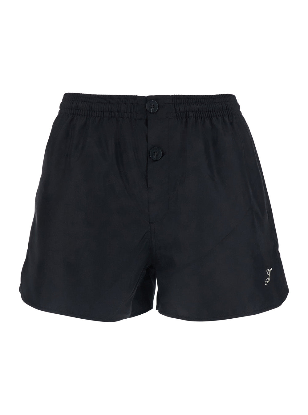 Jacquemus Men 'Le Short De Bain Puntini' Black Swim Shorts With Logo Embroidery On The Side And Elasticated Waist In Tech Fabric For Men