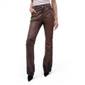 ALESSANDRA RICH HIGH RISE FLARED LEATHER PANTS - SIZE 42 (FITS SMALL)
