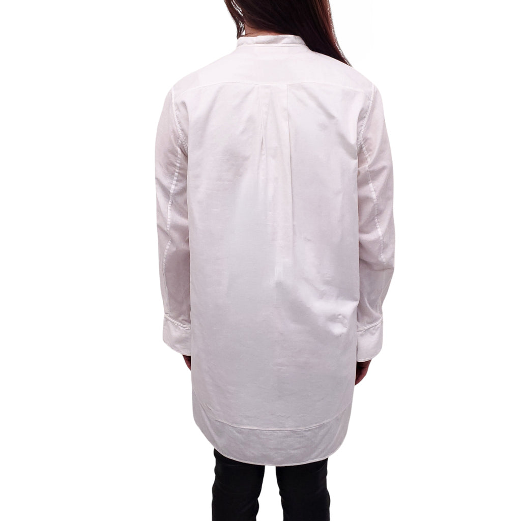 CHLOÉ WHITE COTTON BLOUSE WITH SIDE BUTTONS - SIZE 36