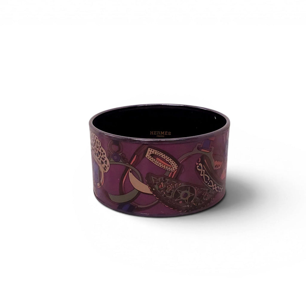 HERMÈS LARGE PURPLE PATTERNED BANGLE