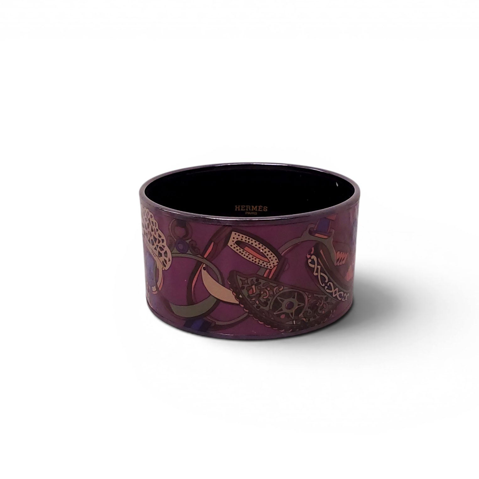 HERMÈS LARGE PURPLE PATTERNED BANGLE