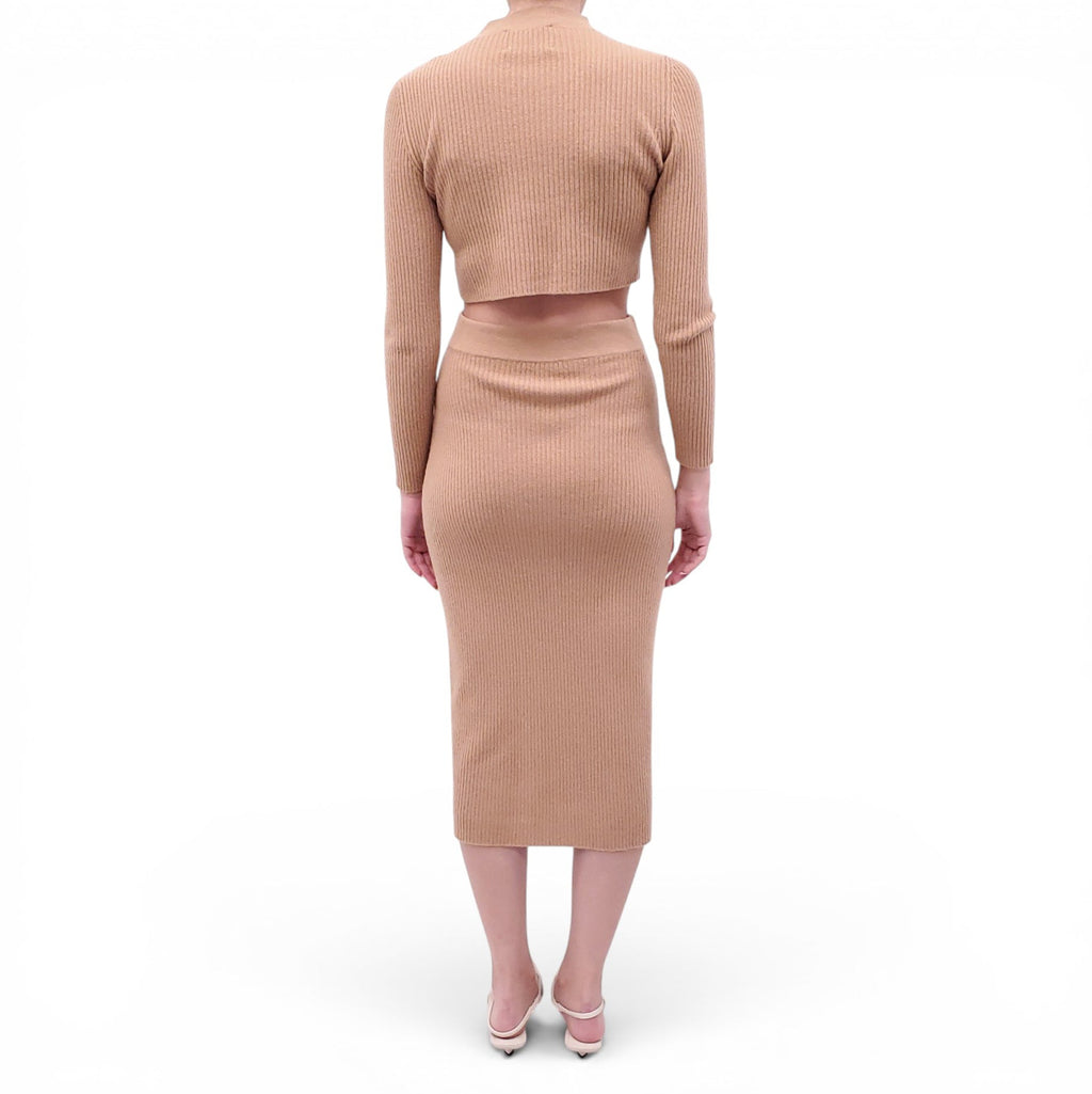 THE ANDAMANE CAMEL LOUNGE SKIRT SET - SIZE XS