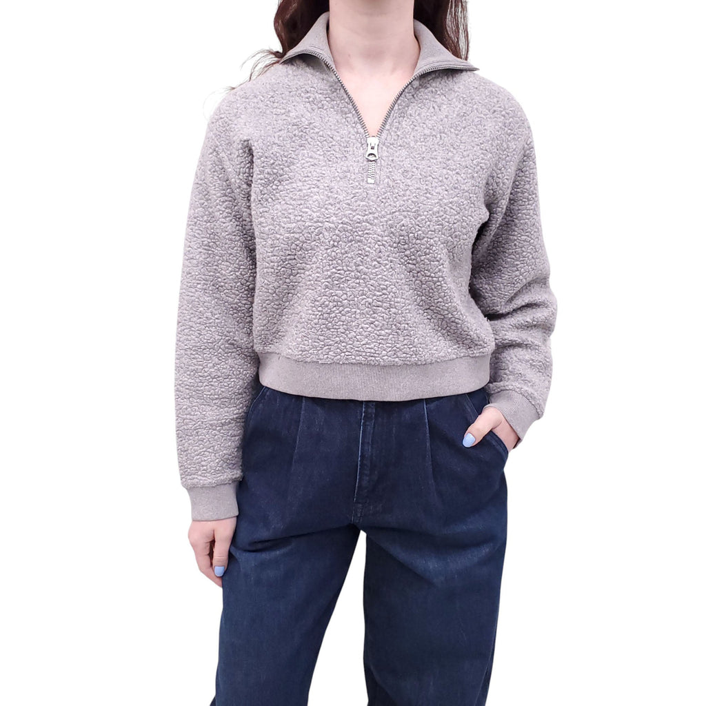 ACNE STUDIOS GREY QUARTER ZIP SWEATER - SIZE XS