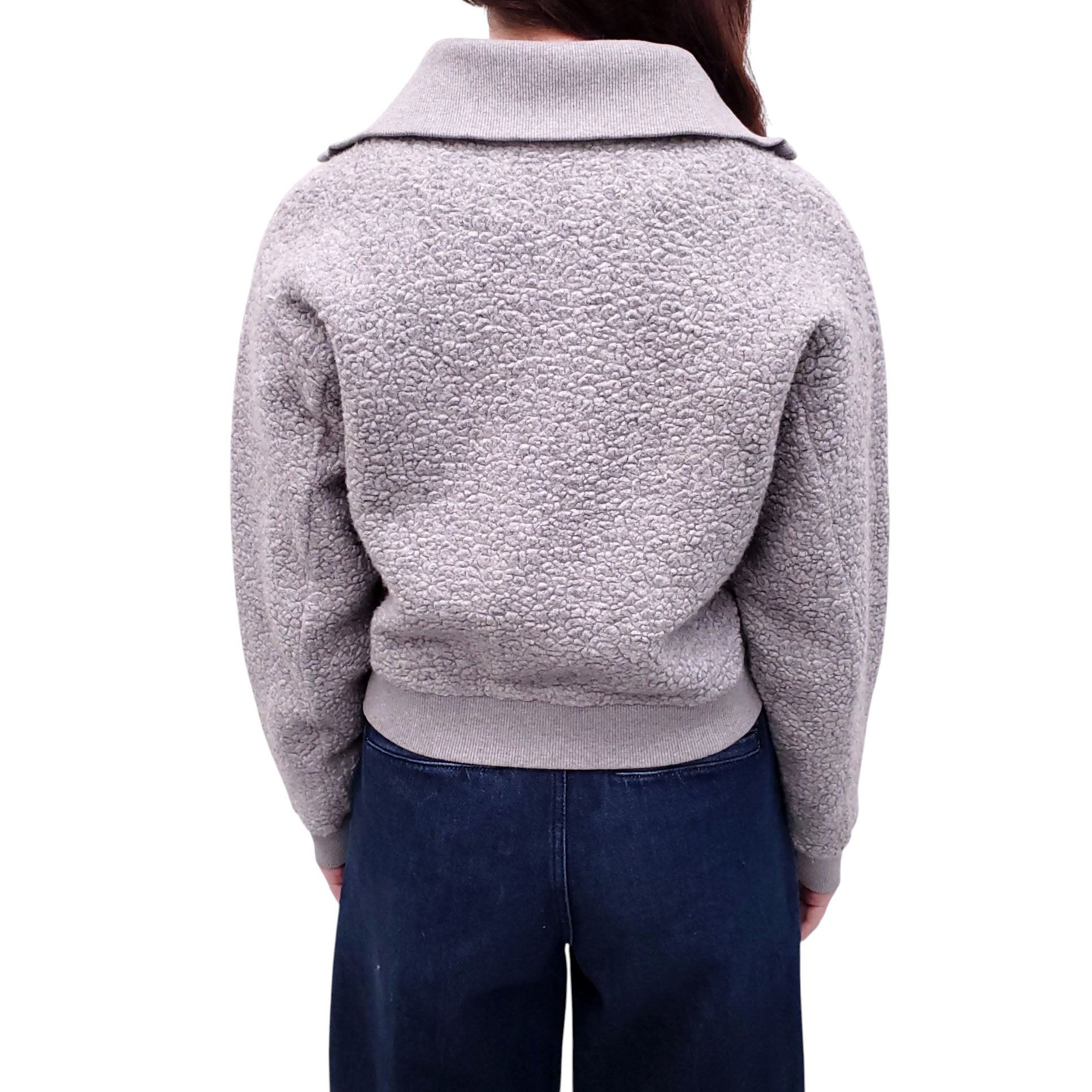 ACNE STUDIOS GREY QUARTER ZIP SWEATER - SIZE XS