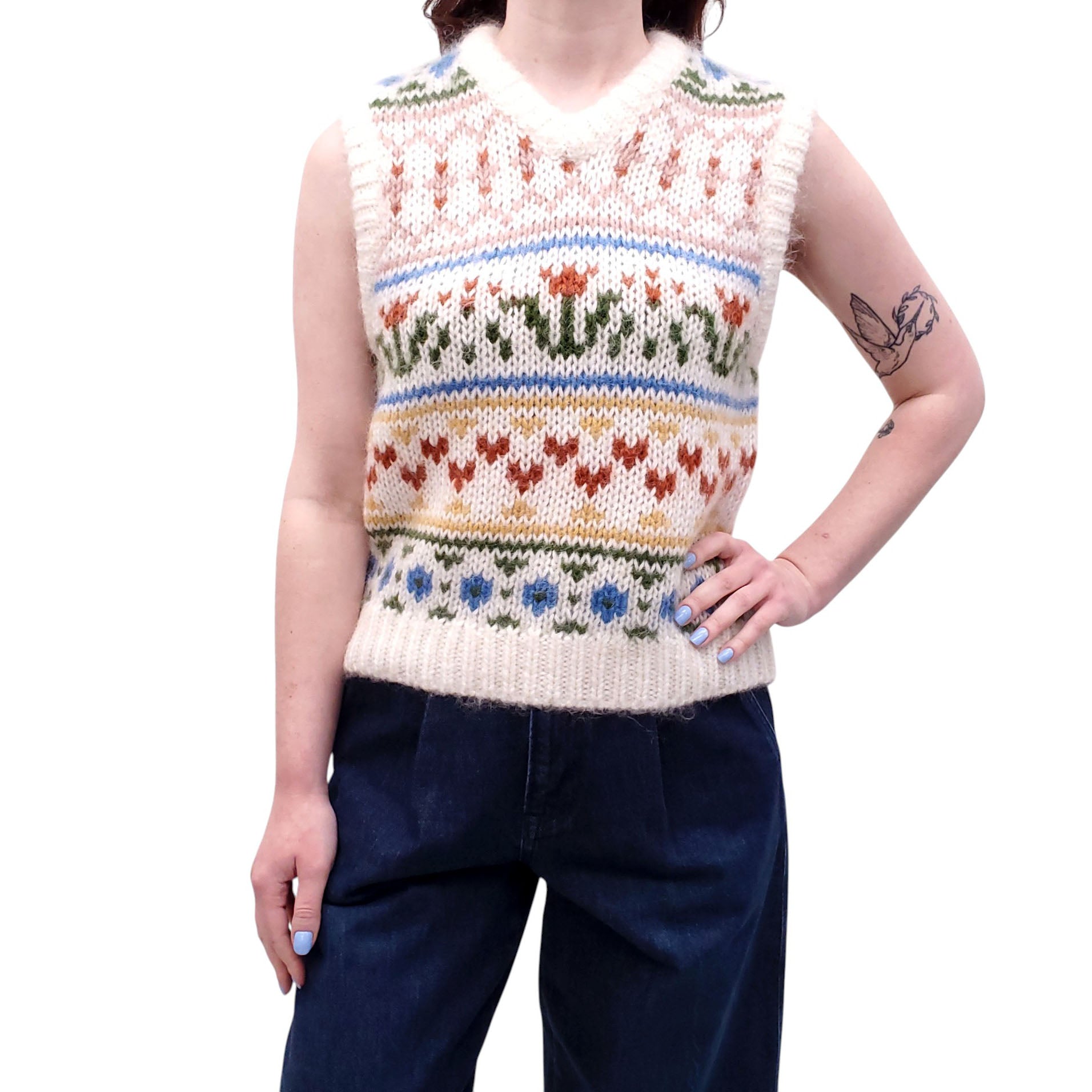 SAMSØE SAMSØE COLOURFUL KNIT VEST - SIZE S