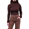 HELSA BROWN RIBBED TURTLENECK BODYSUIT - SIZE M
