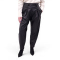 NO.6 STORE BLACK PLEATED LEATHER PANTS - SIZE 1 (S)