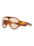 Bottega Veneta Women 'Shield' Brown Sunglasses With Geometric Frame And Side Logo In Acetate For Women