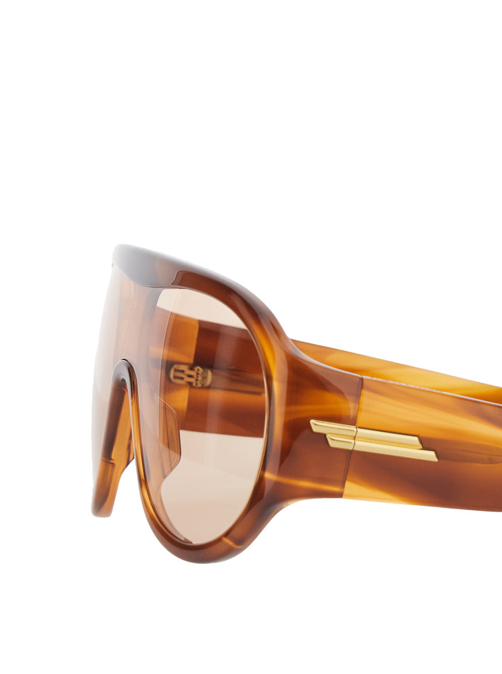 Bottega Veneta Women 'Shield' Brown Sunglasses With Geometric Frame And Side Logo In Acetate For Women