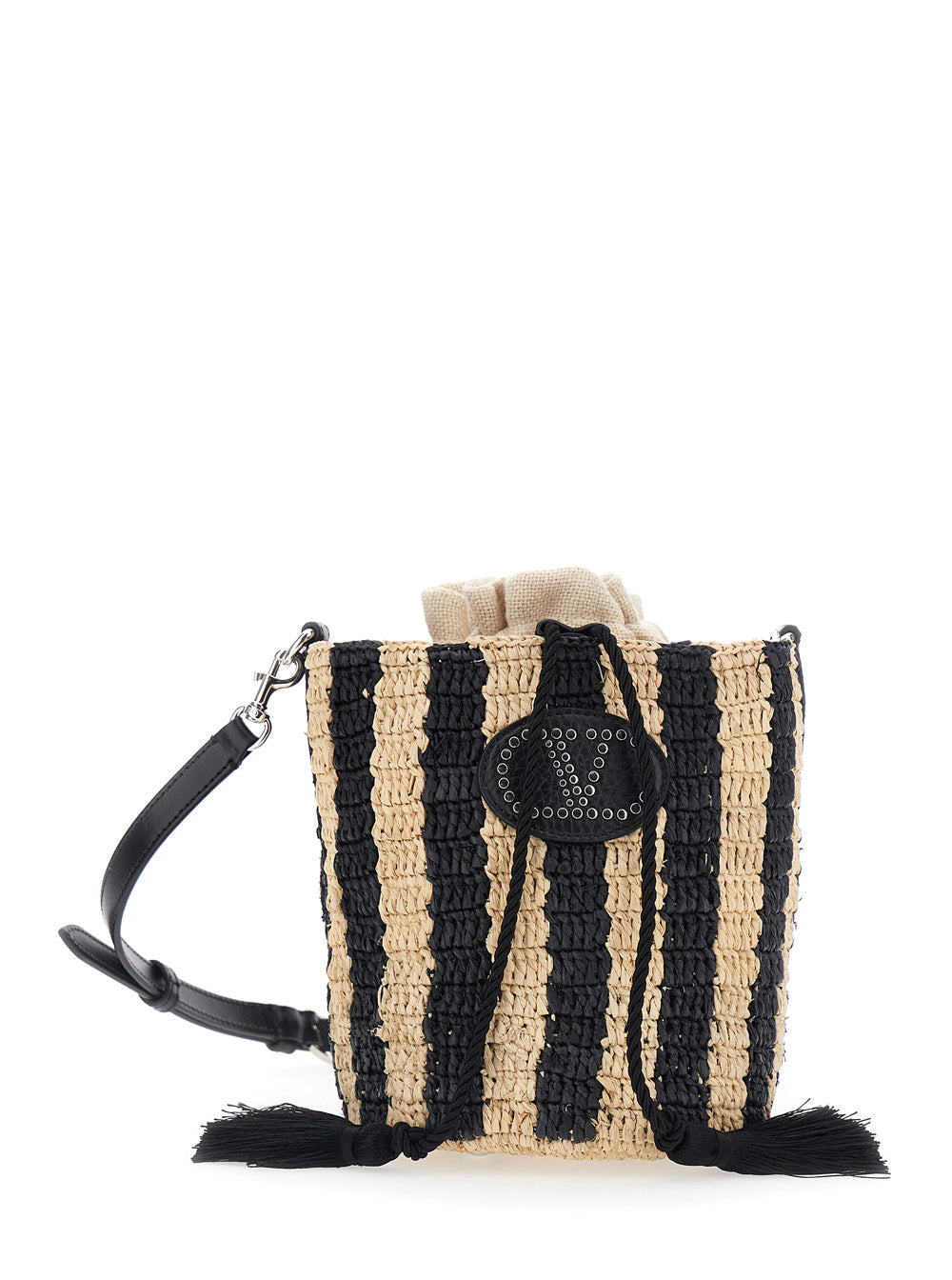 Valentino Garavani Women Small Bucket Bag Crochet Rafia