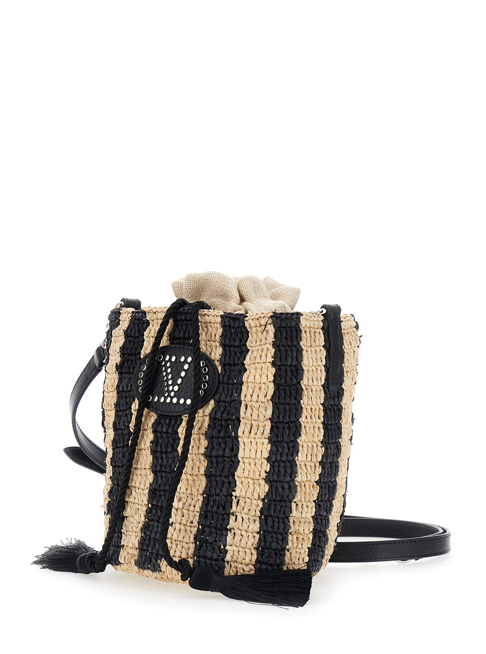 Valentino Garavani Women Small Bucket Bag Crochet Rafia