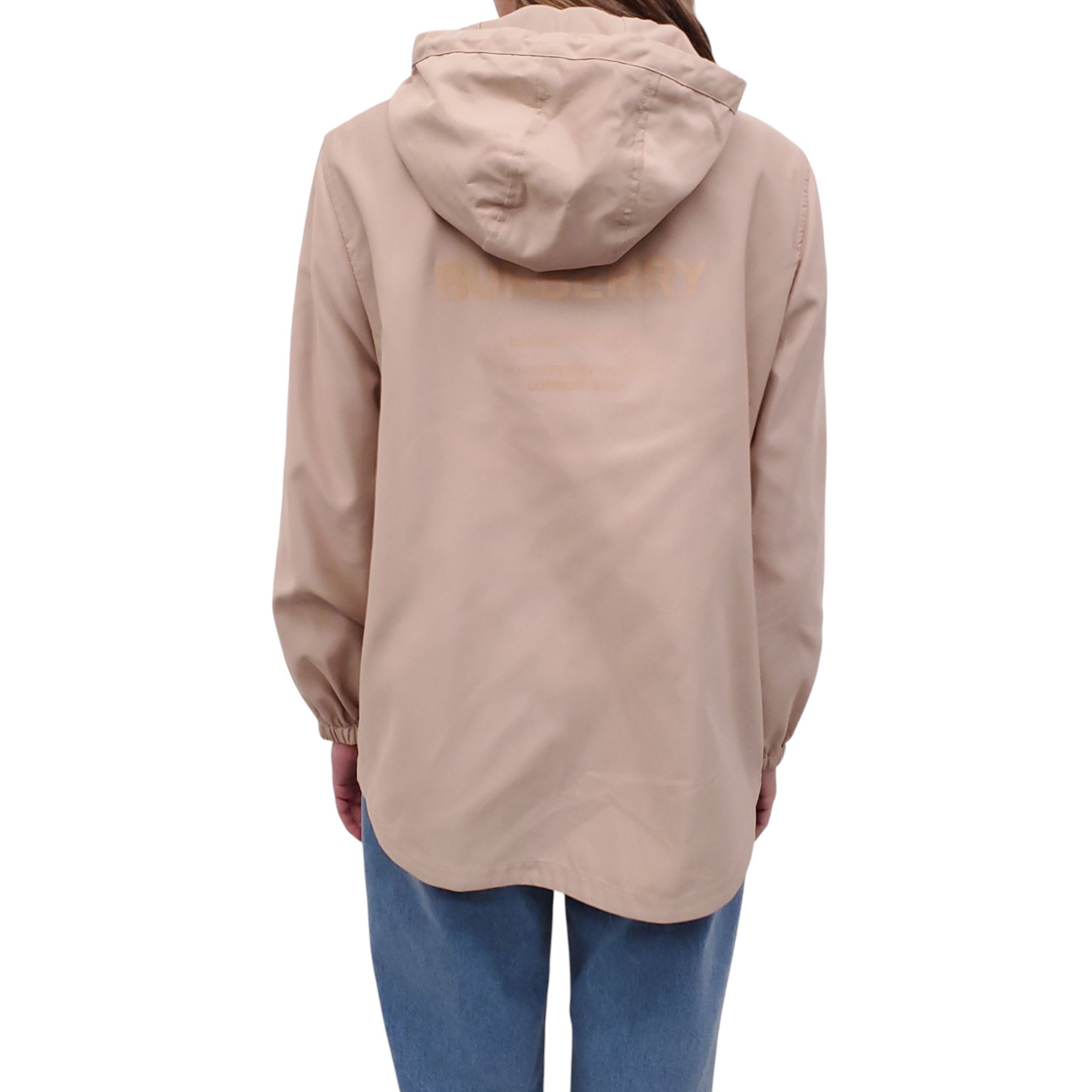 BURBERRY KHAKI LOGO RAIN JACKET - SIZE US 4