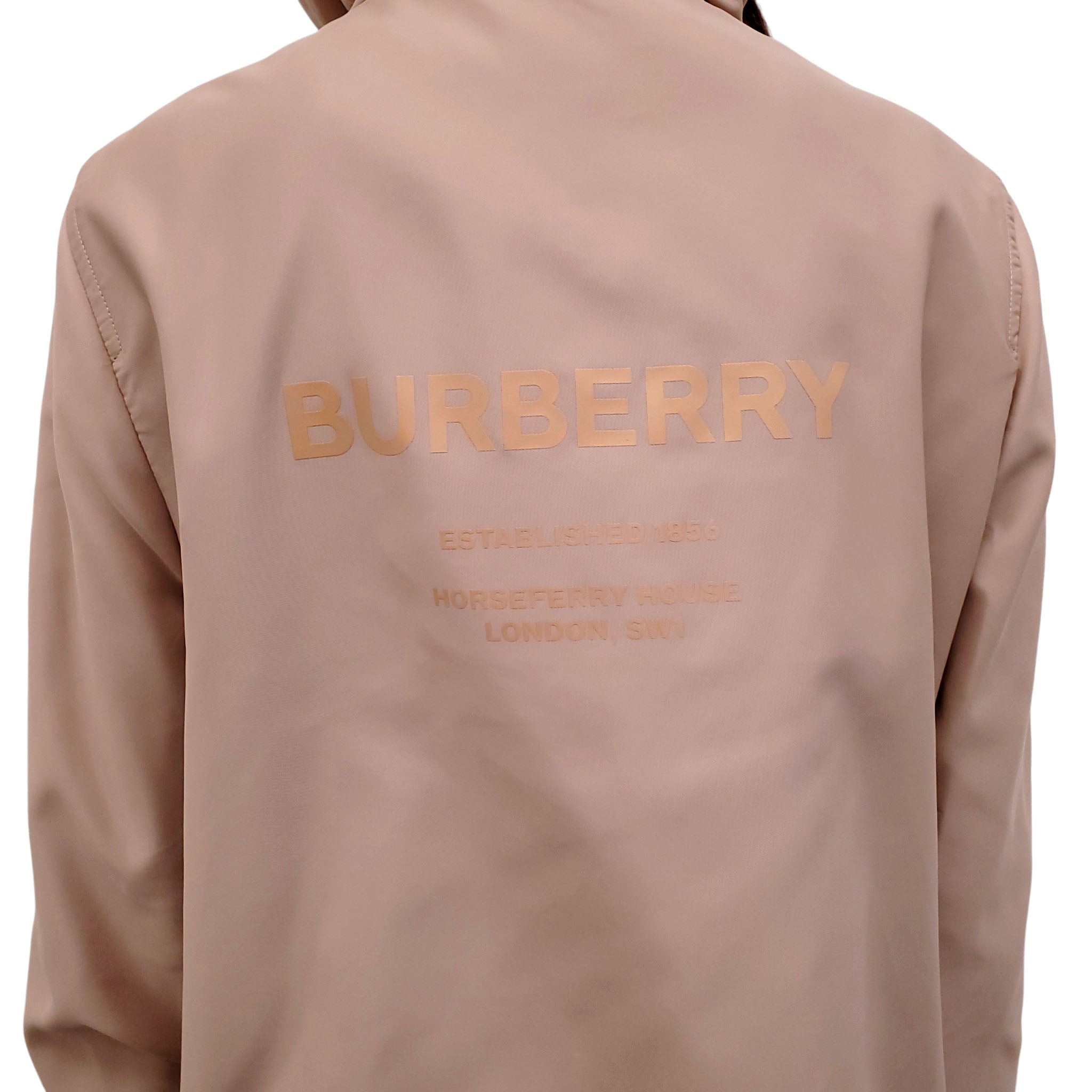 BURBERRY KHAKI LOGO RAIN JACKET - SIZE US 4