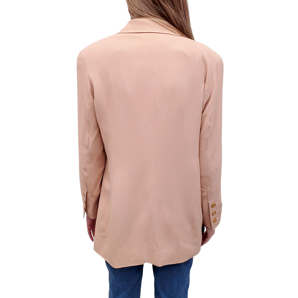 CHANEL S/S 1997 CAMEL DOUBLE BREASTED MILITARY JACKET - SIZE 44