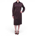 GUCCI BROWN GG LOGO SILK BLEND DRESS - SIZE 46