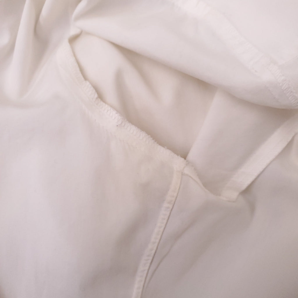 CHANEL WHITE TUXEDO BLOUSE WITH CC PEARL BUTTONS - SIZE 38
