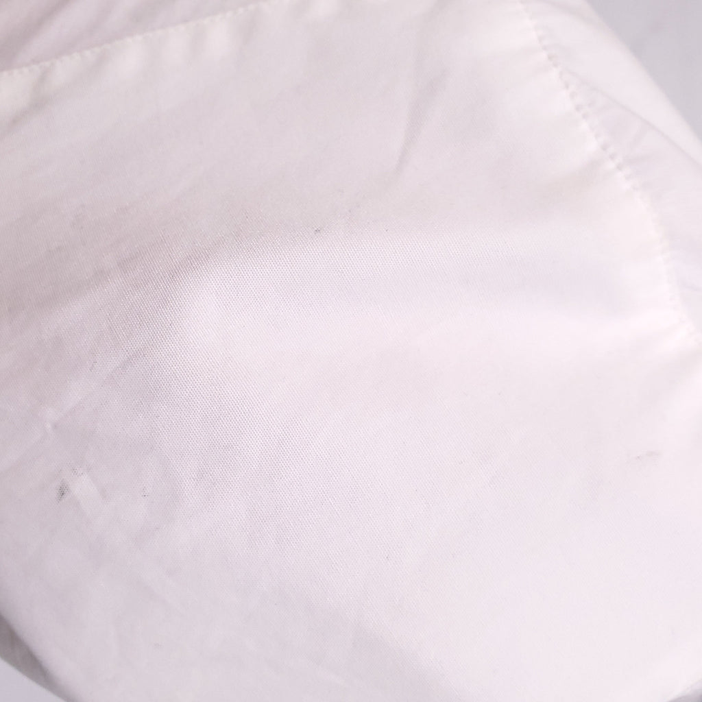 CHANEL WHITE TUXEDO BLOUSE WITH CC PEARL BUTTONS - SIZE 38