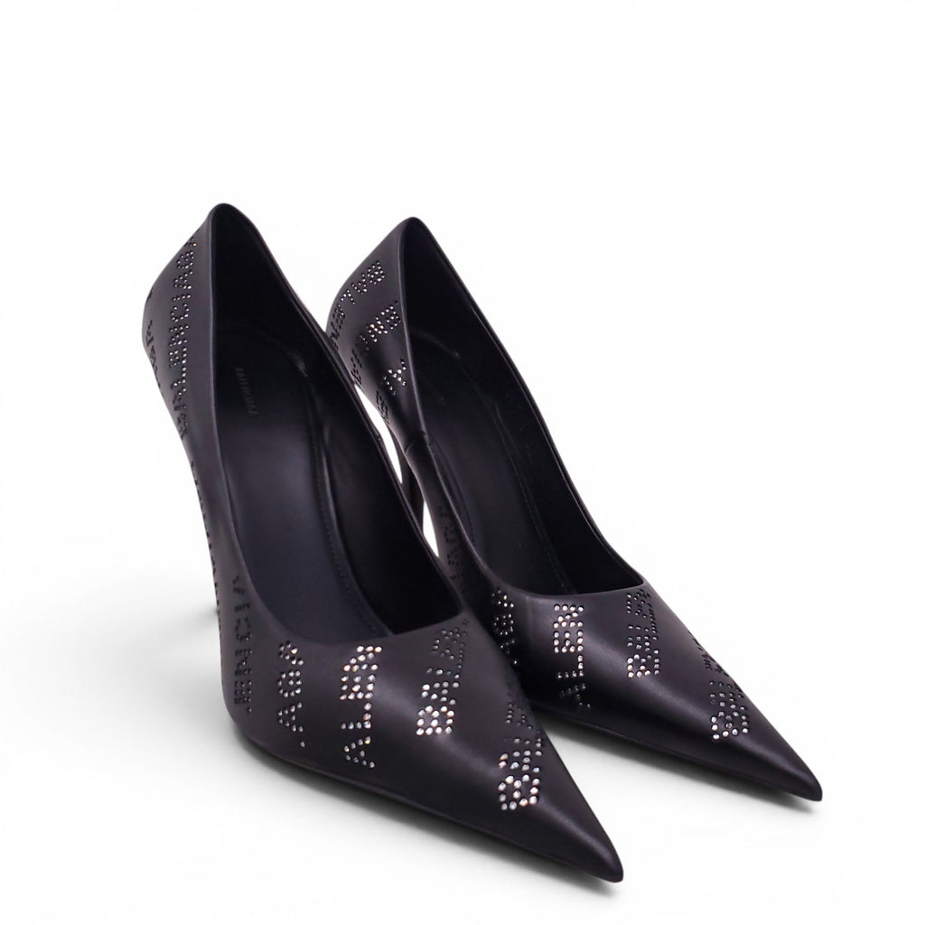 BALENCIAGA BLACK LOGO KNIFE PUMPS - SIZE 39