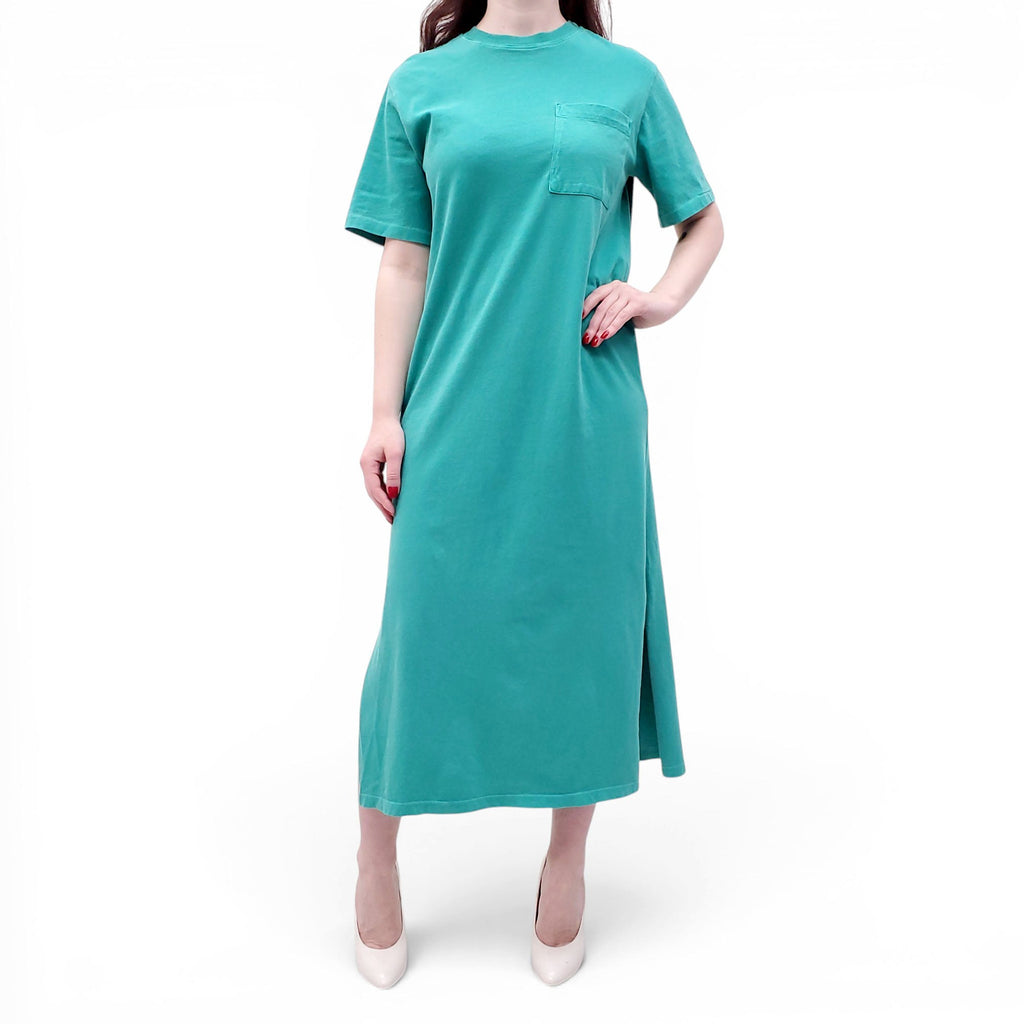 XIRENA GREEN LONG-TSHIRT DRESS WITH POCKET - SIZE XS