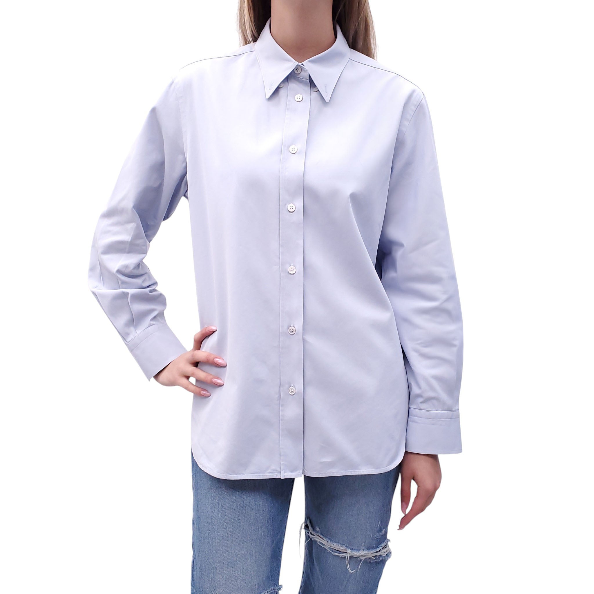 STUDIO NICHOLSON BLUE POPLIN SHIRT - SIZE 1/S