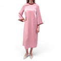ALÉMAIS PINK DRESS WITH MULTICOLOURED BEADED DETAILS - SIZE 4