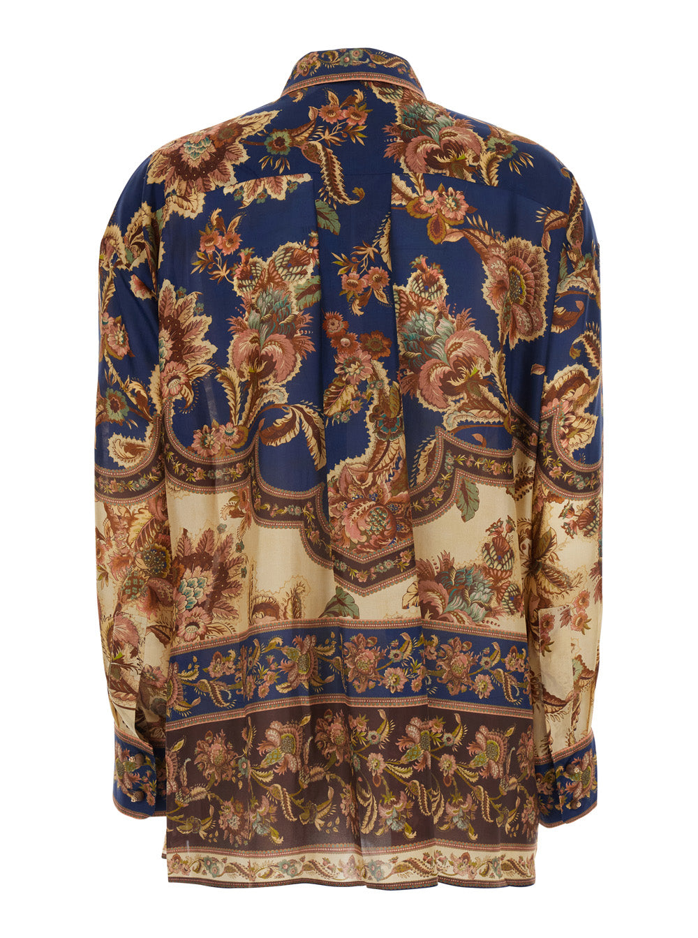 Zimmermann Women 'Aster' Multicolor Shirt With Classic Collar And All-Over Print In Silk For Women