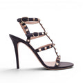 VALENTINO BLACK STRAPPY ROCKSTUD HEELS - SIZE 39.5