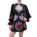 DOLCE & GABBANA SACRED HEARTS MINI DRESS - SIZE 40