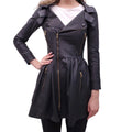 RED VALENTINO BLACK PLEATED LEATHER JACKET - SIZE 38