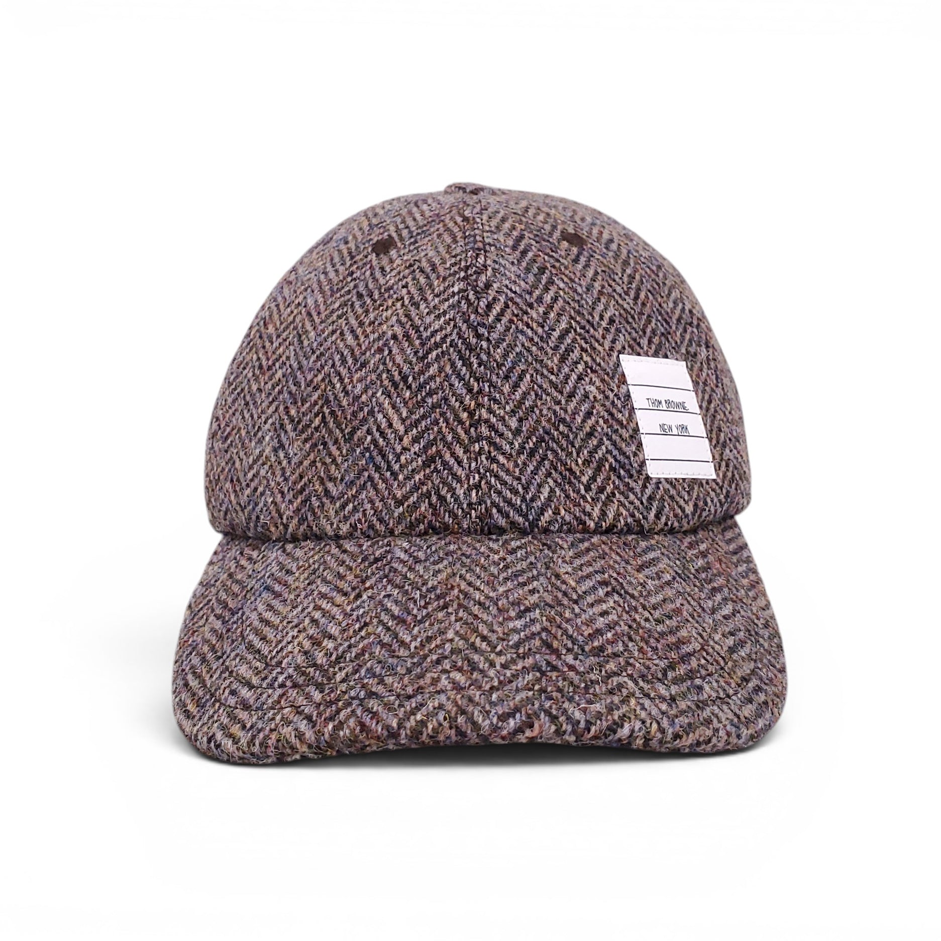 THOM BROWNE HERRINGBONE TWEED BASEBALL CAP - SIZE M